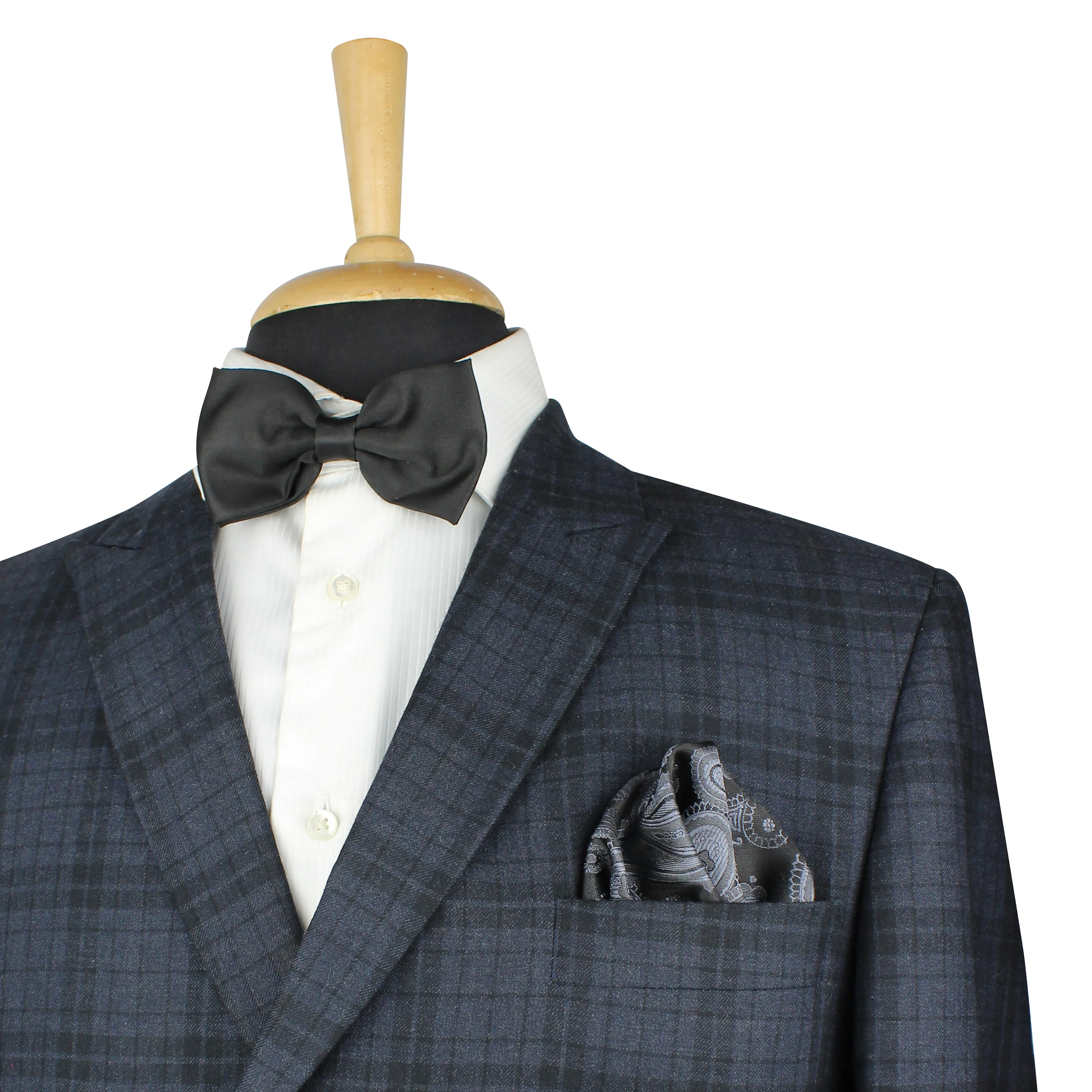 Kovove Black Paisley Necktie and Pocket Square Gift Box