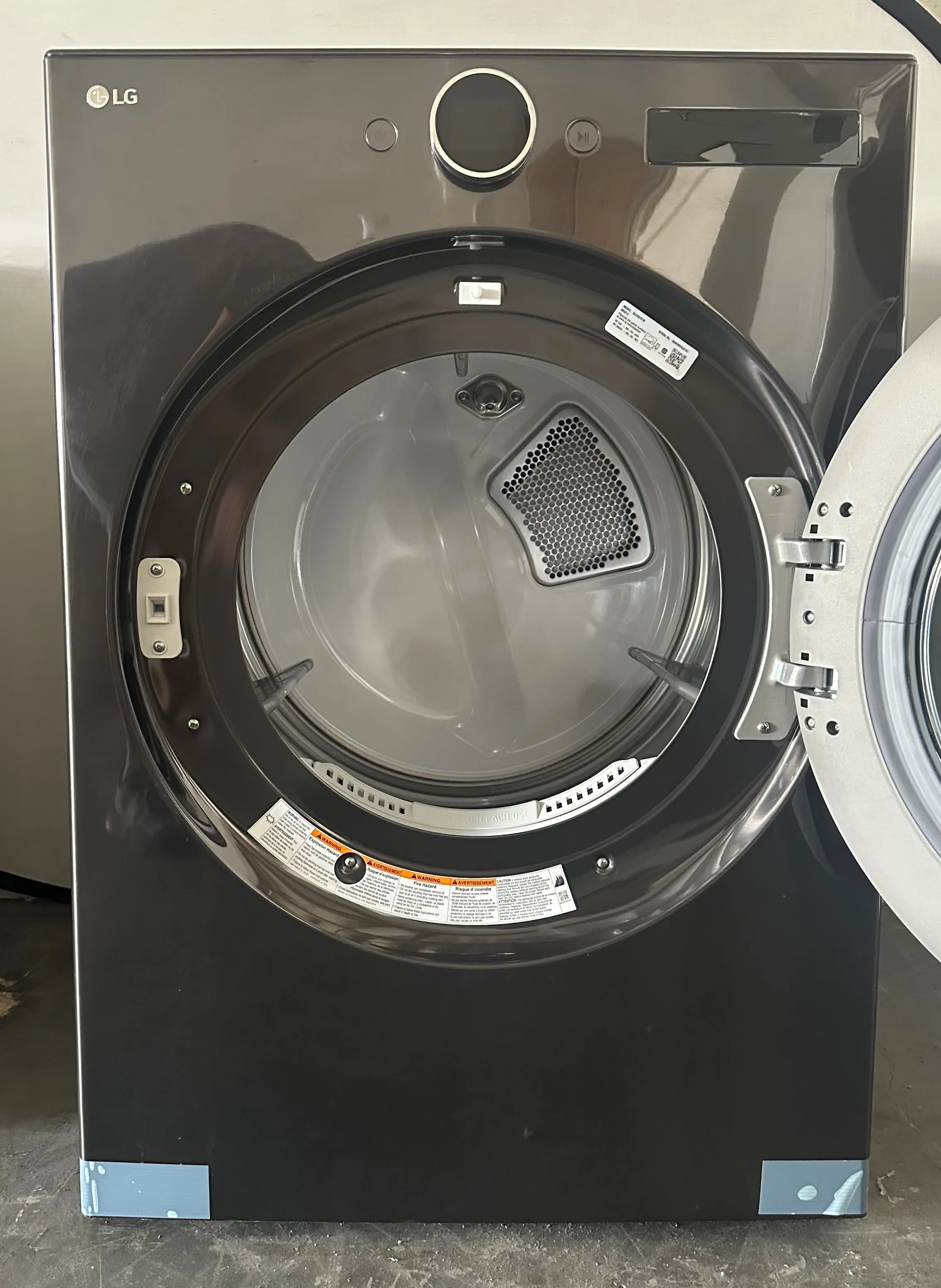 LG DLGX6701B 27 Inch Smart Gas Dryer with 7.4 Cu. Ft. Capacity, 23 Dryer Cycles, Wrinkle Care, TurboSteam™, Dial-A Cycle™ Knob, FlowSense™ Indicator, AI Fabric Sensor, and Energy Star Certified