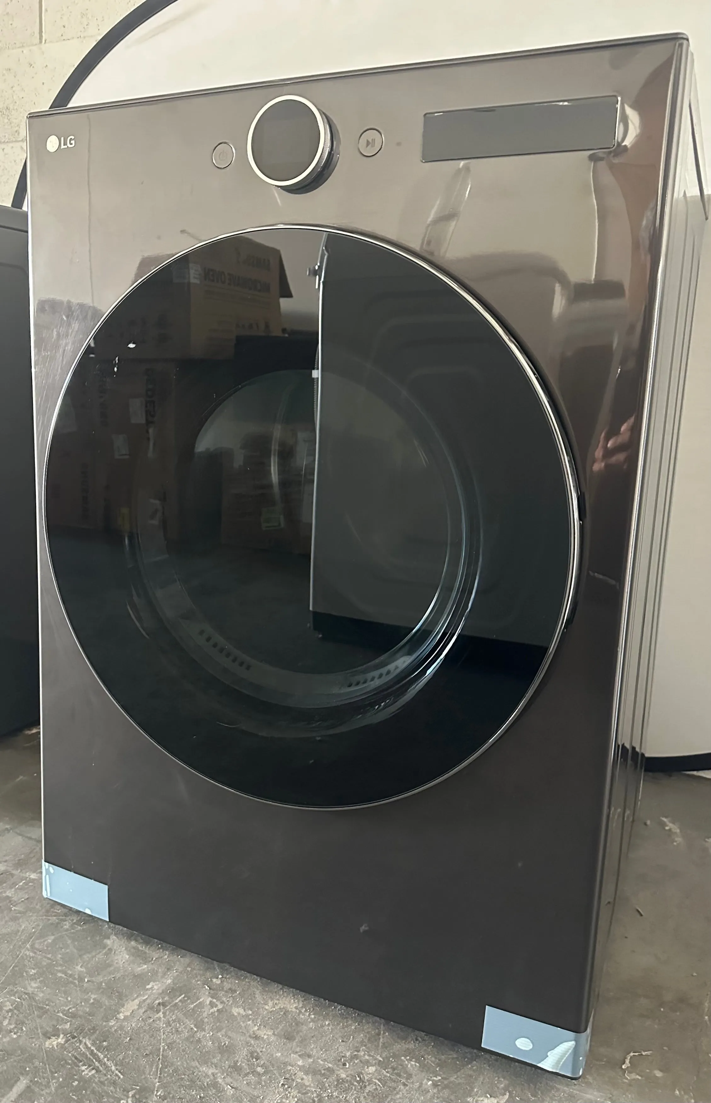 LG DLGX6701B 27 Inch Smart Gas Dryer with 7.4 Cu. Ft. Capacity, 23 Dryer Cycles, Wrinkle Care, TurboSteam™, Dial-A Cycle™ Knob, FlowSense™ Indicator, AI Fabric Sensor, and Energy Star Certified