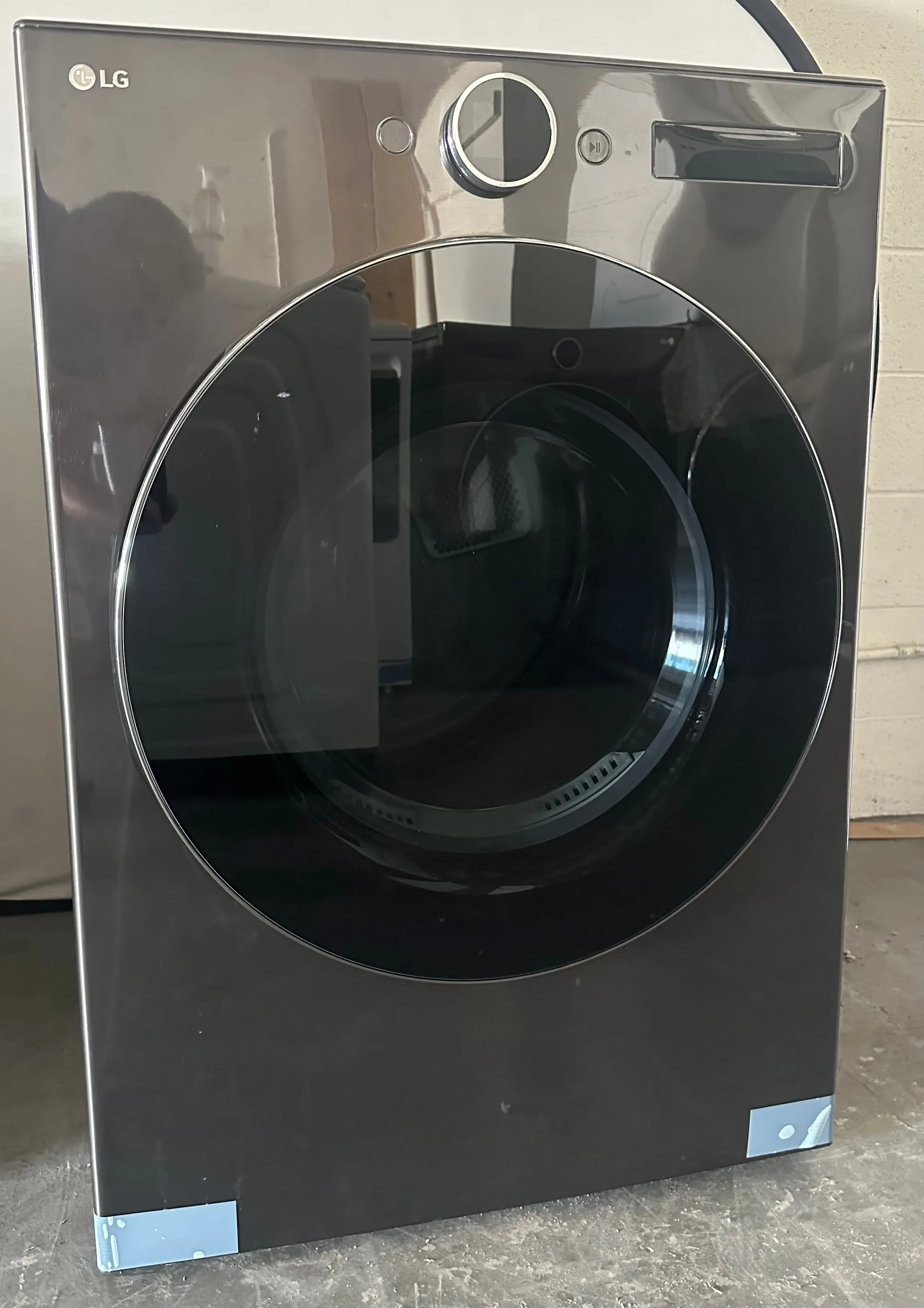 LG DLGX6701B 27 Inch Smart Gas Dryer with 7.4 Cu. Ft. Capacity, 23 Dryer Cycles, Wrinkle Care, TurboSteam™, Dial-A Cycle™ Knob, FlowSense™ Indicator, AI Fabric Sensor, and Energy Star Certified