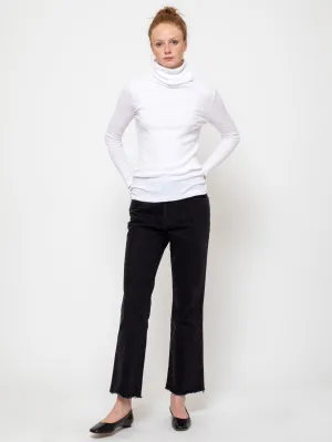 Long Sleeve Soft Cotton Tee - White