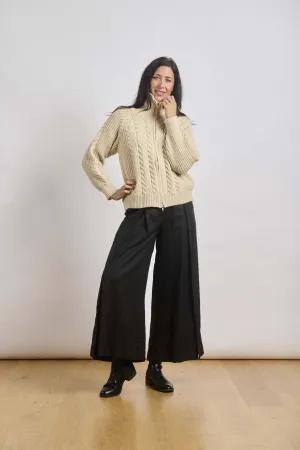 Natural Zip Up Cardigan