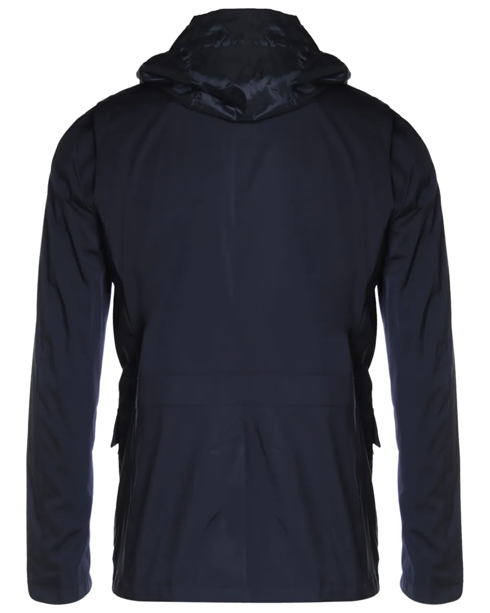 Navy Polyester Hooded Jacket