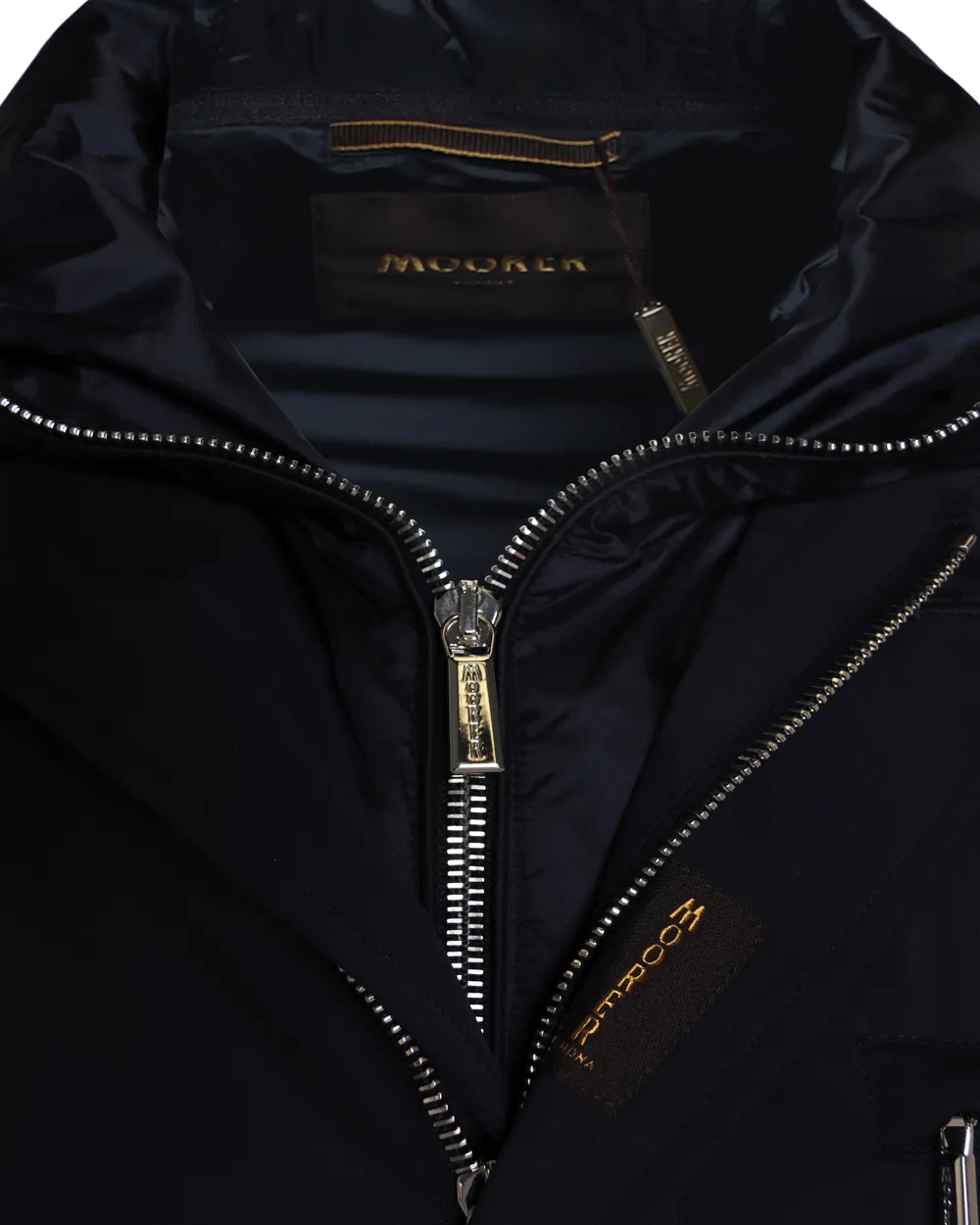 Navy Polyester Hooded Jacket