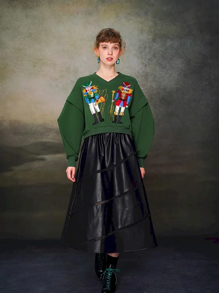 Nutcracker Embroidered Sweatshirt【s0000005377】