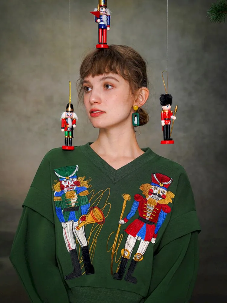 Nutcracker Embroidered Sweatshirt【s0000005377】
