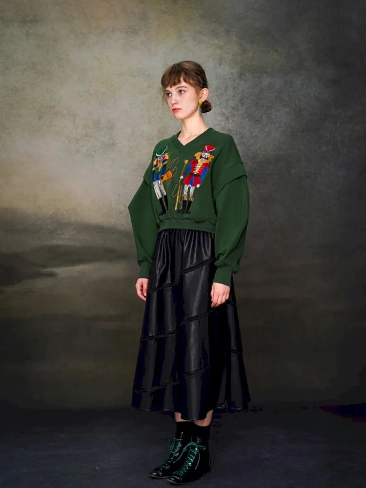 Nutcracker Embroidered Sweatshirt【s0000005377】