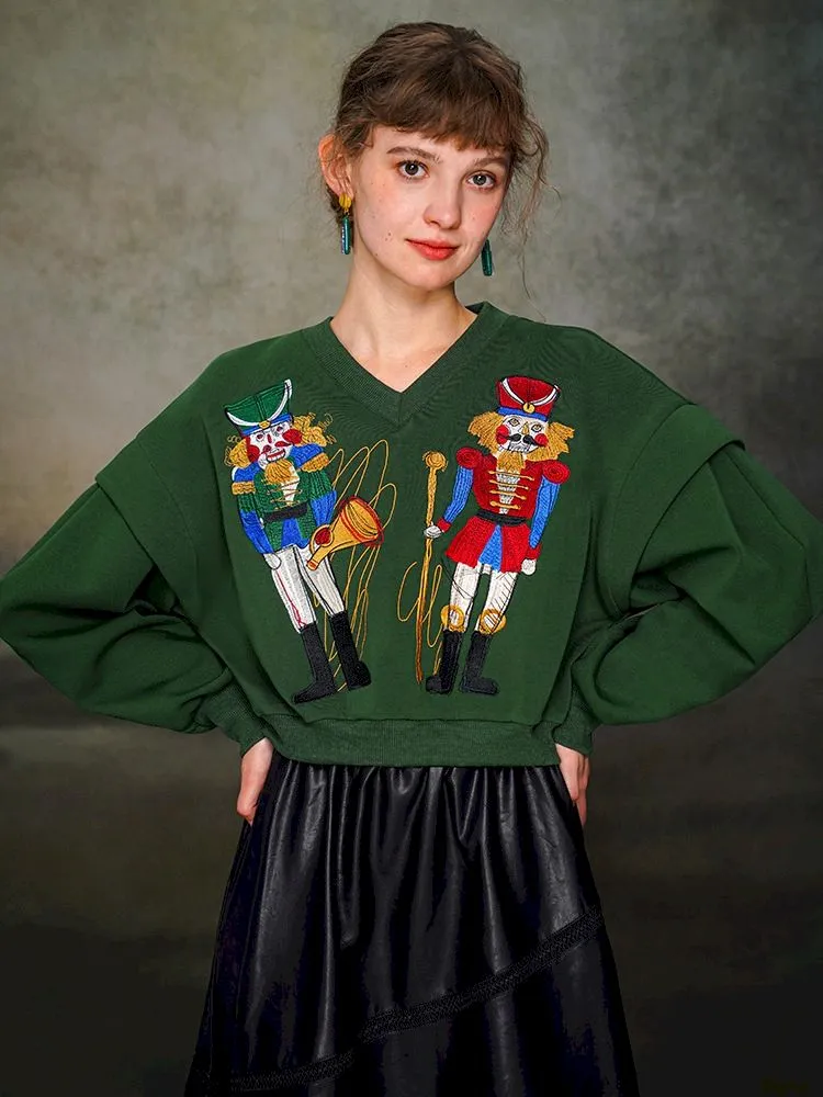 Nutcracker Embroidered Sweatshirt【s0000005377】