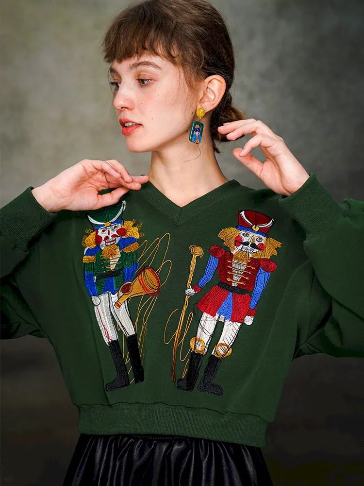 Nutcracker Embroidered Sweatshirt【s0000005377】