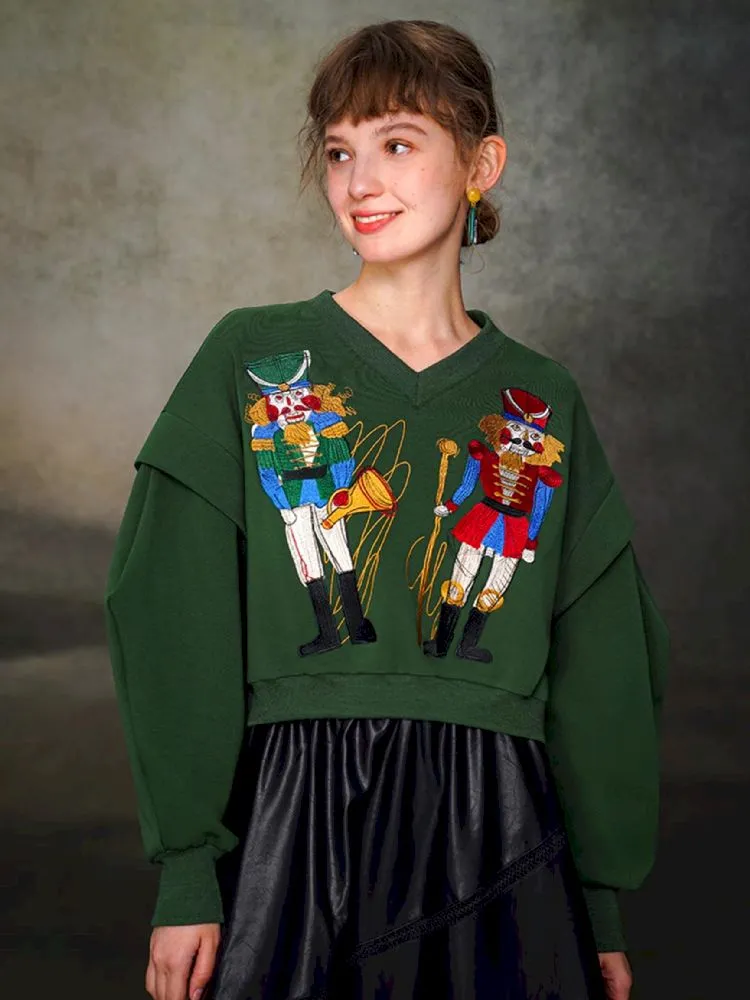 Nutcracker Embroidered Sweatshirt【s0000005377】