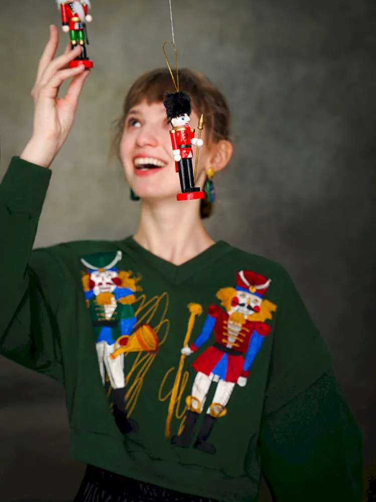 Nutcracker Embroidered Sweatshirt【s0000005377】