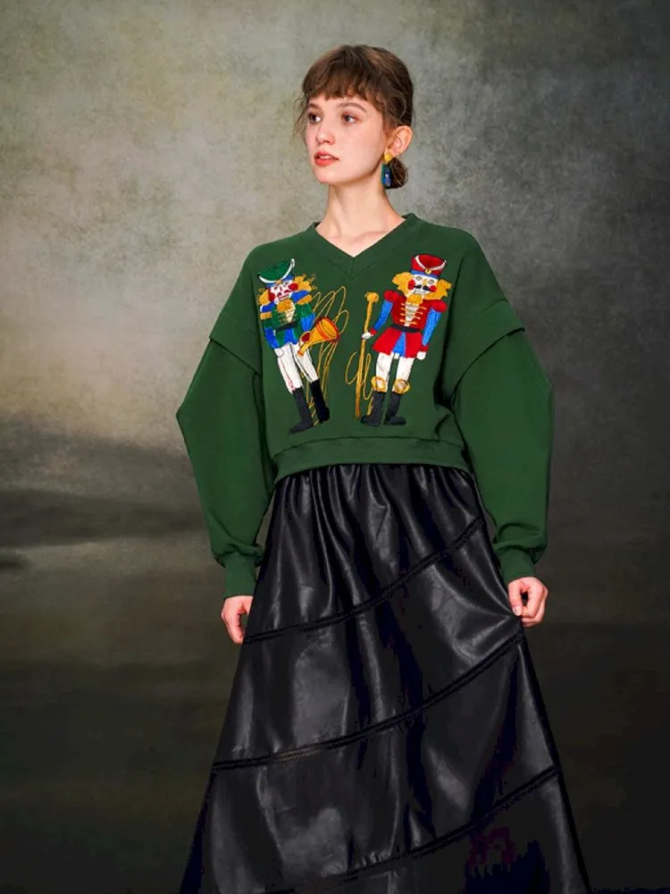 Nutcracker Embroidered Sweatshirt【s0000005377】