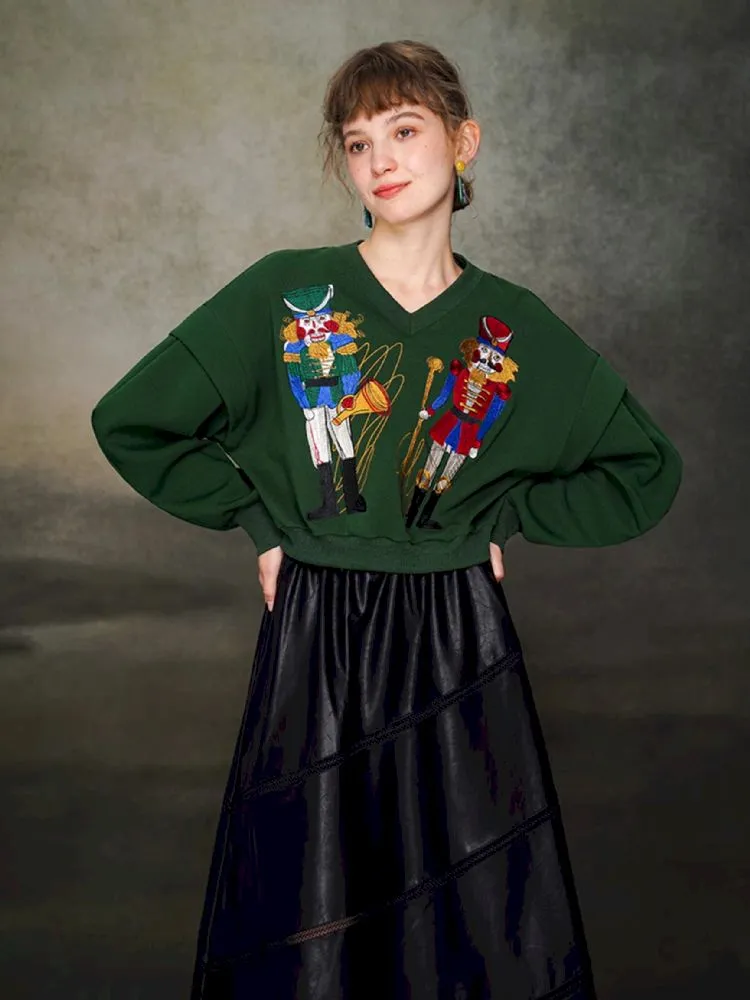 Nutcracker Embroidered Sweatshirt【s0000005377】