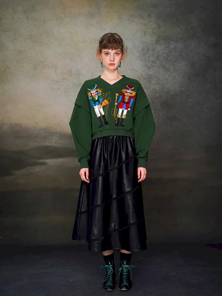 Nutcracker Embroidered Sweatshirt【s0000005377】