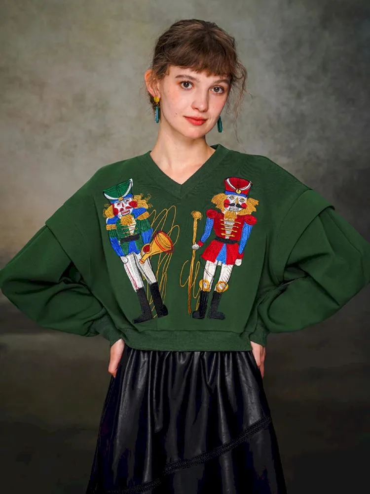 Nutcracker Embroidered Sweatshirt【s0000005377】