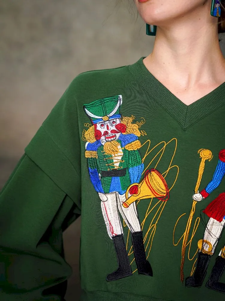 Nutcracker Embroidered Sweatshirt【s0000005377】