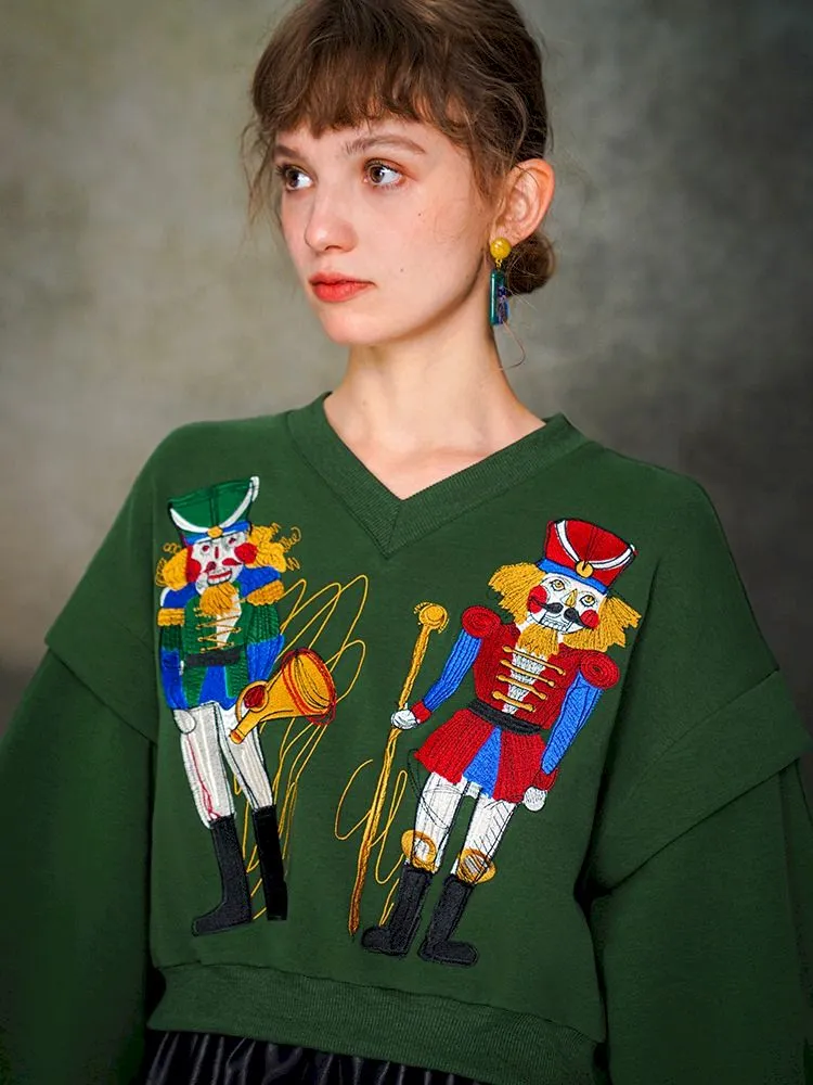 Nutcracker Embroidered Sweatshirt【s0000005377】