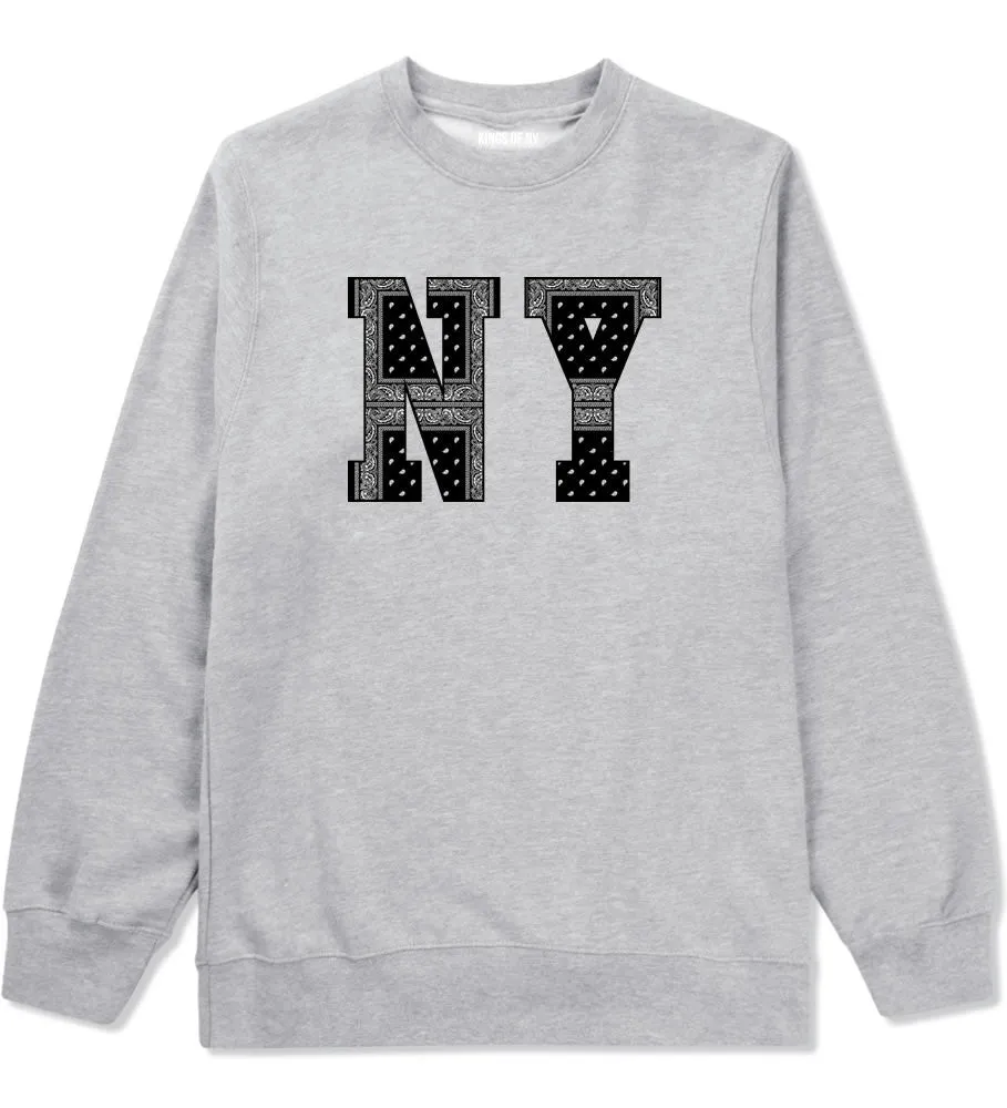 NY Bandana Print New York Black Flag Crewneck Sweatshirt