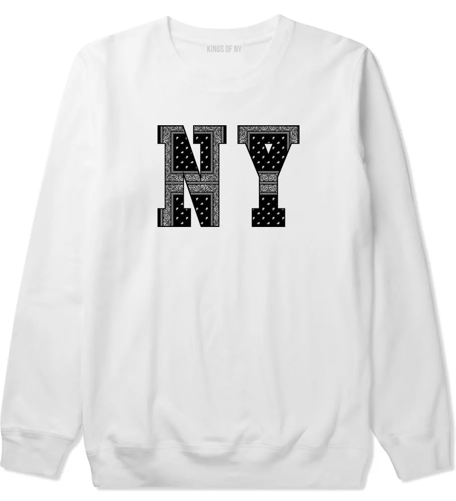 NY Bandana Print New York Black Flag Crewneck Sweatshirt