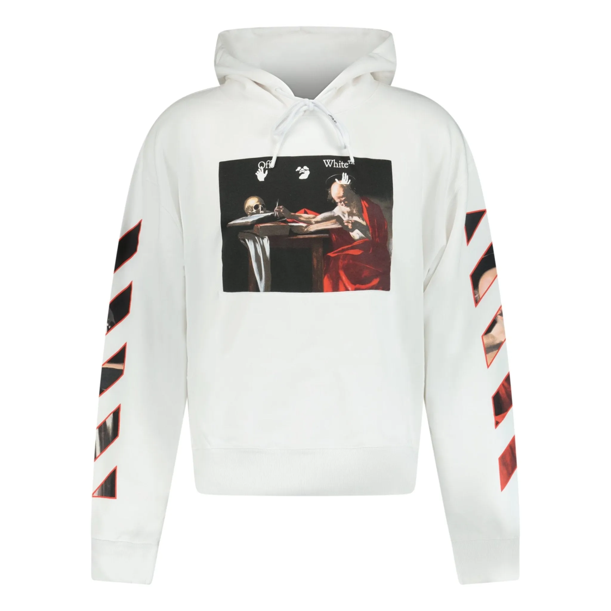OFF WHITE CARAVAGGIO HOODIE RED & WHITE