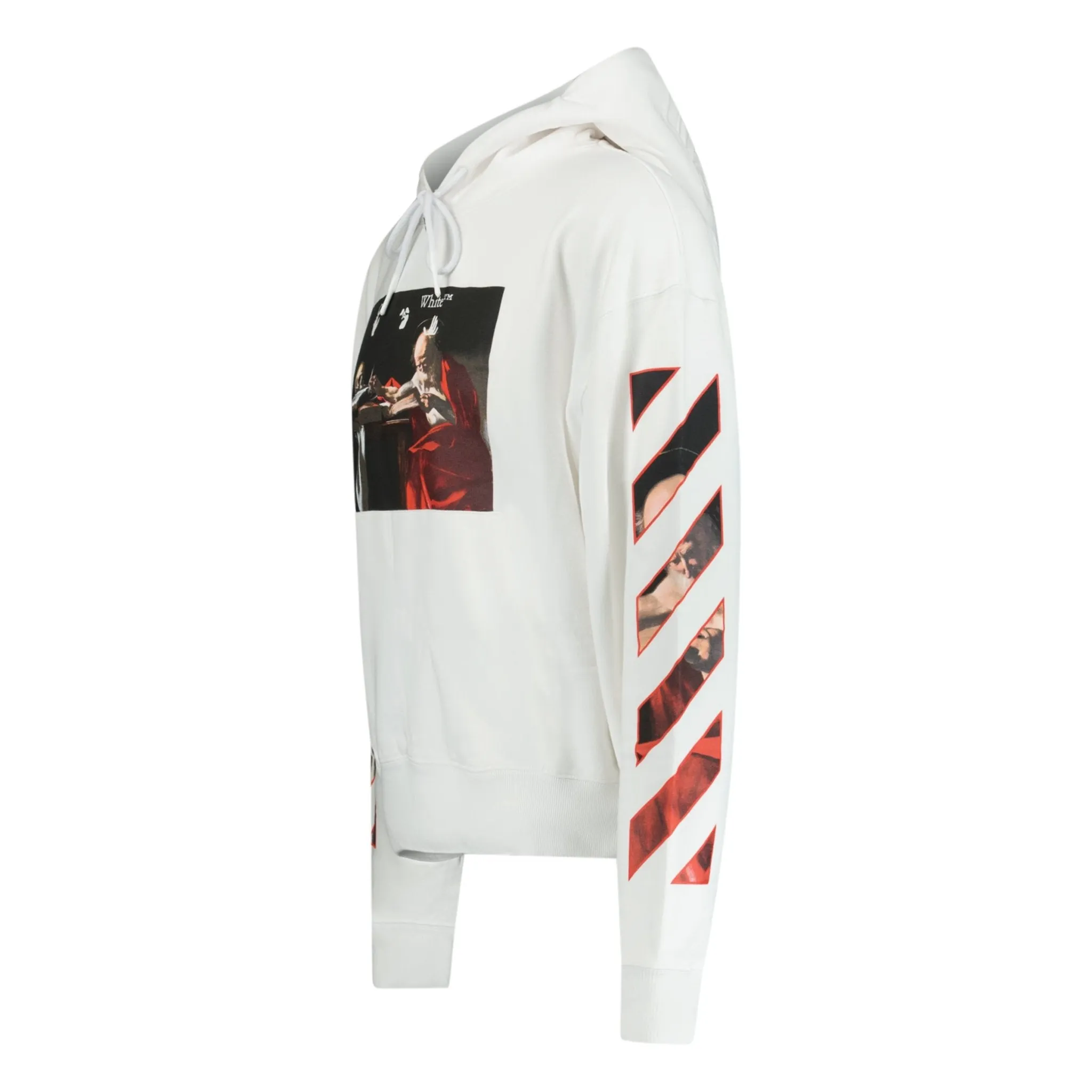 OFF WHITE CARAVAGGIO HOODIE RED & WHITE
