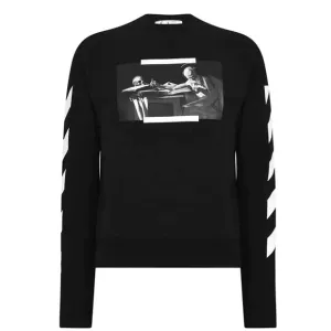 OFF-WHITE White Print Caravaggio Sweatshirt Black