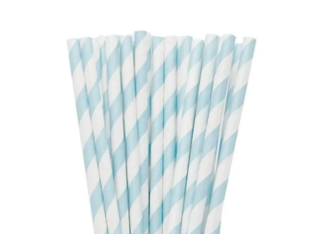 Paper Eskimo Paper Straws - Powder Blue 24 Pack