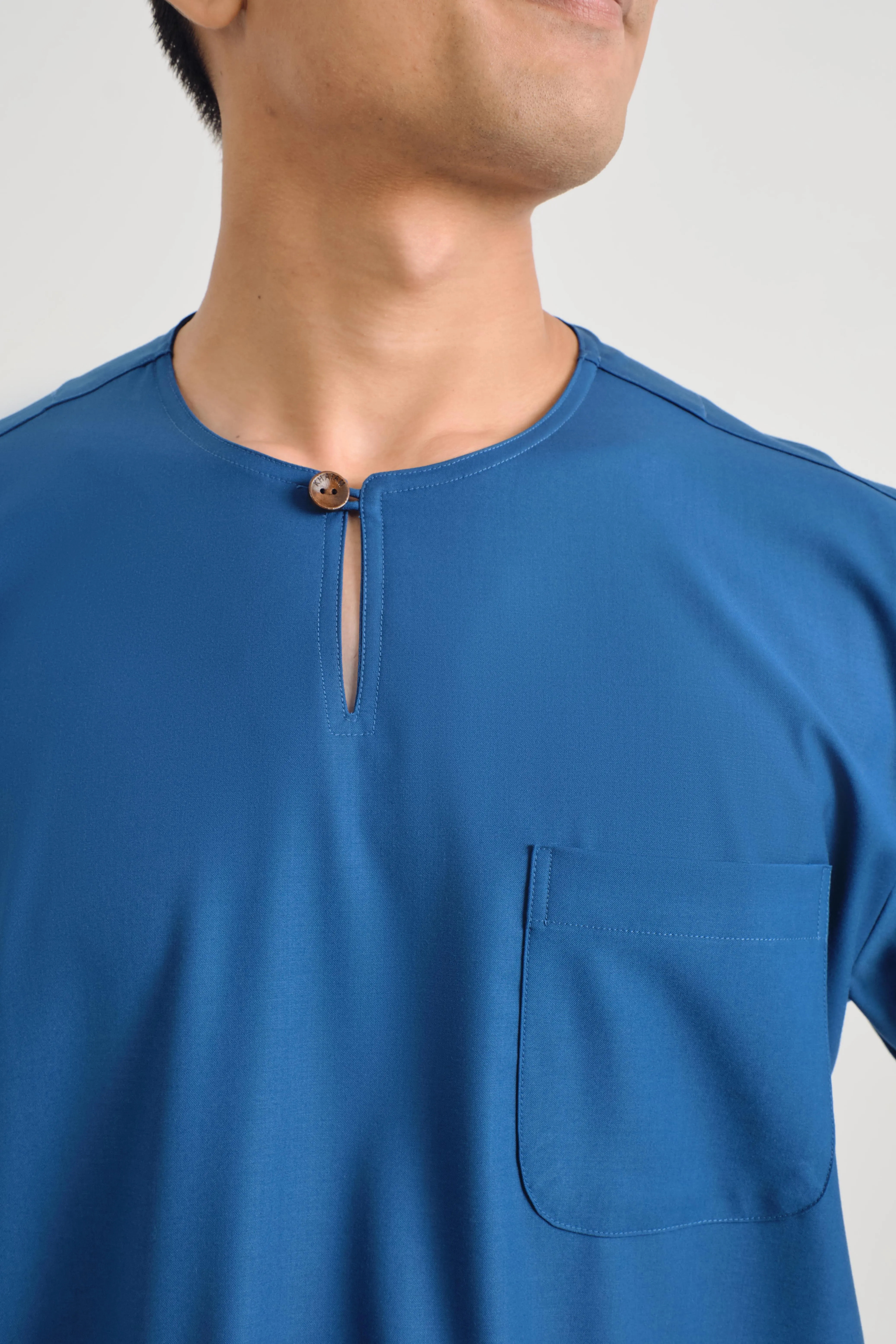 Patawali Classic Fit Baju Melayu Teluk Belanga - Classic Blue