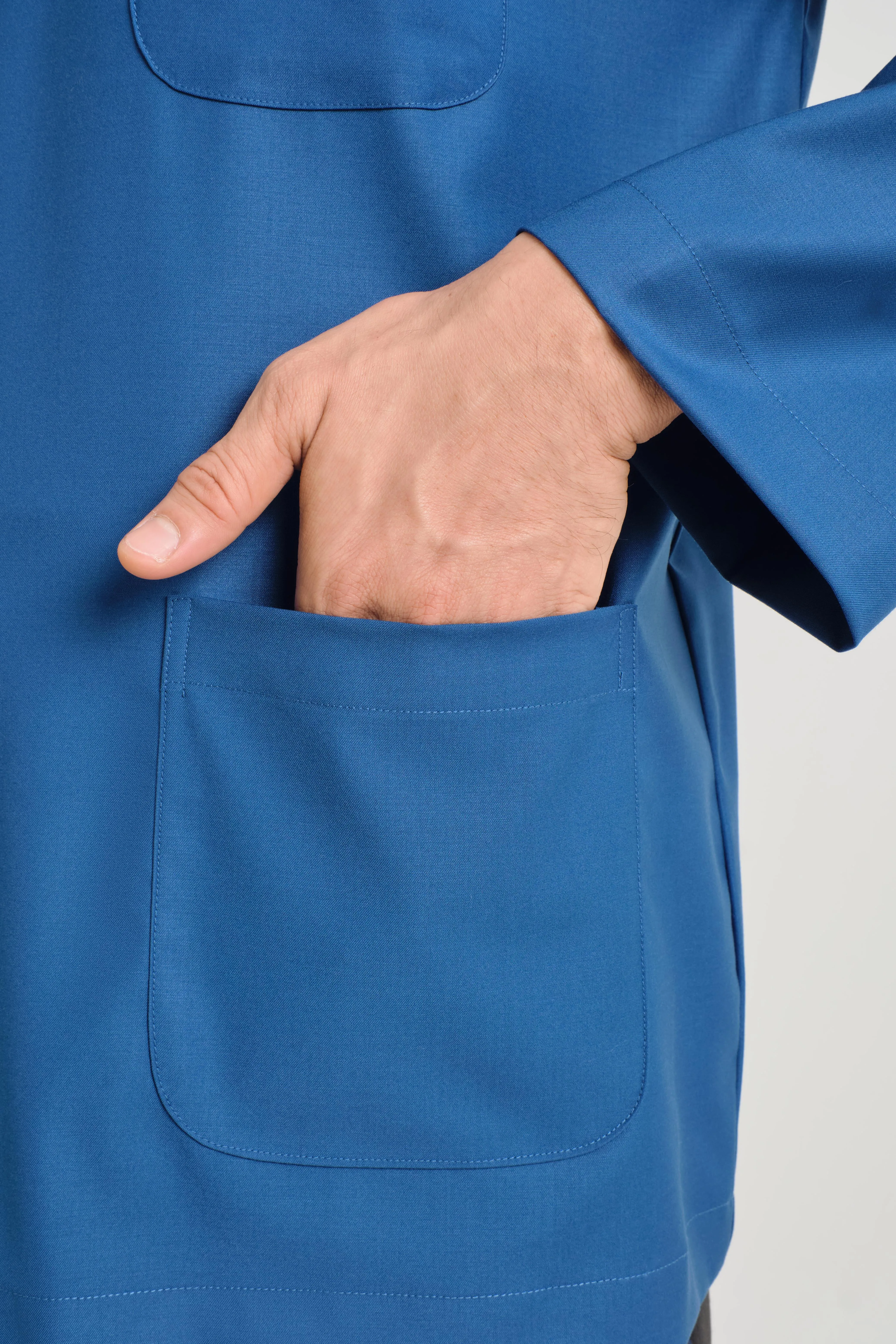Patawali Classic Fit Baju Melayu Teluk Belanga - Classic Blue