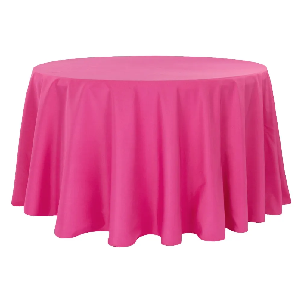 Polyester 108" Round Tablecloth - Fuchsia