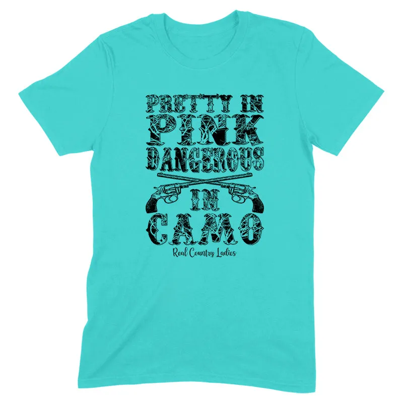 Pretty In Pink Dangerous In Camo Black Print Front Apparel