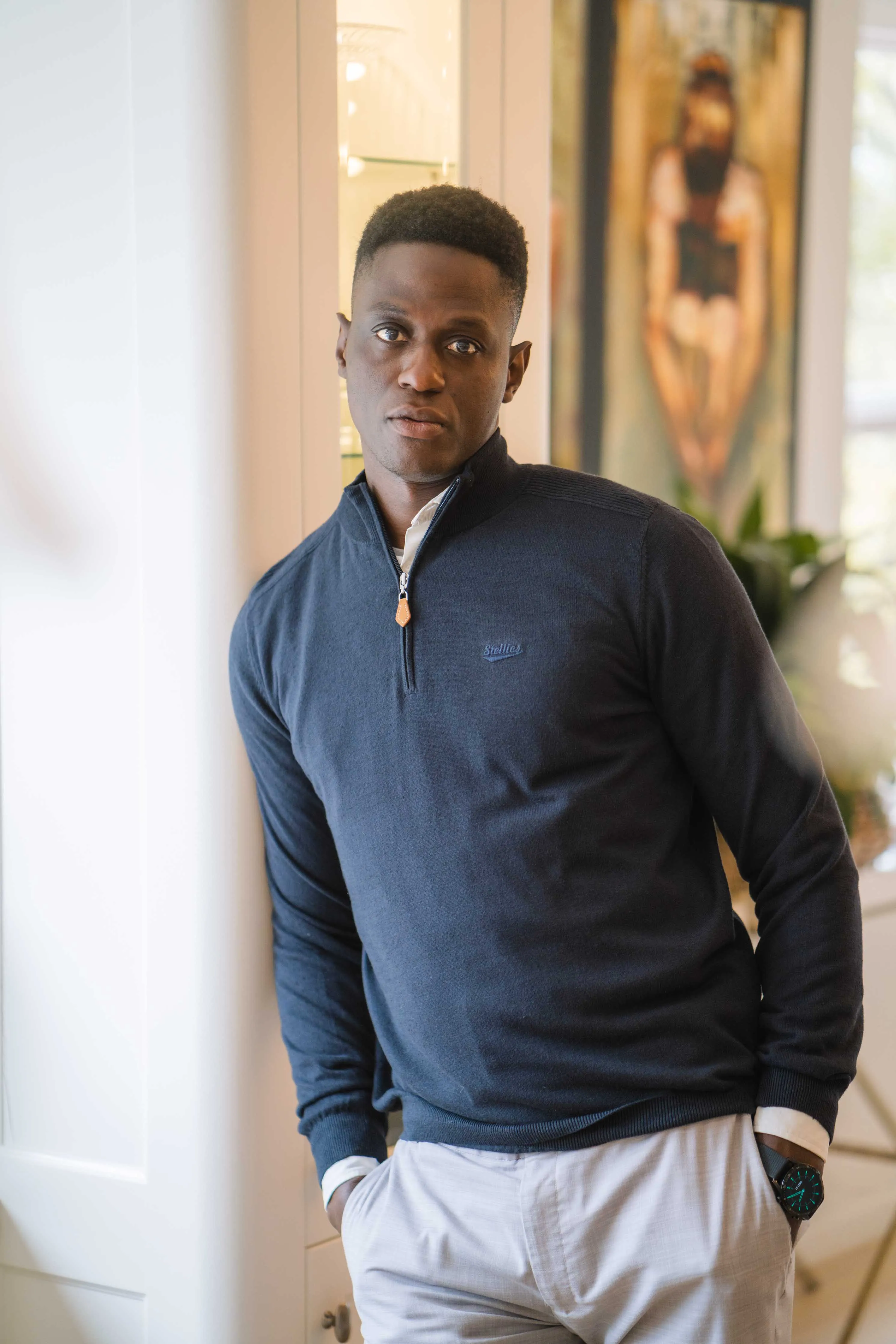Quarter-Zip Knit in Navy