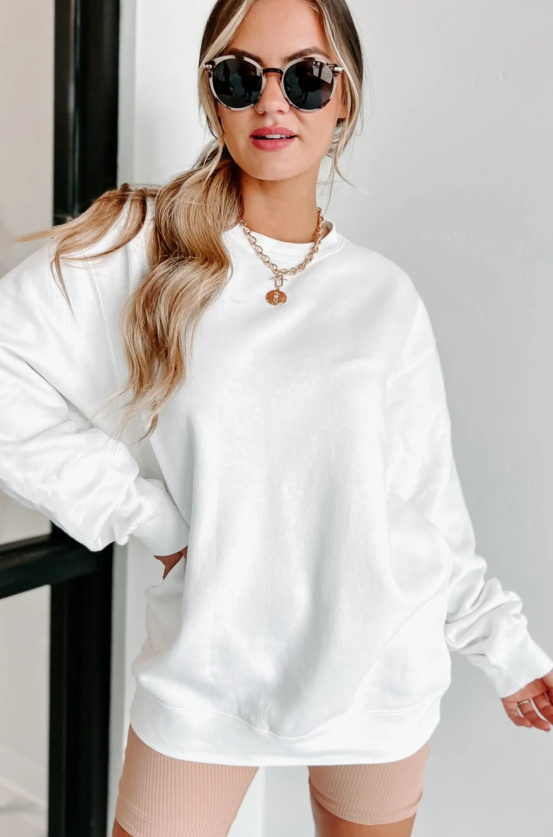 "NanaMacs XOXO" Graphic Crewneck (White/Black Text-Sleeve) - Print On Demand