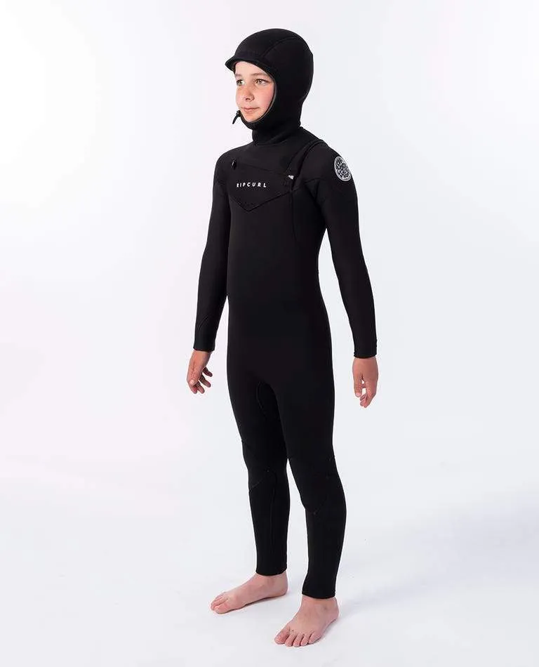 RIP CURL YOUTH DAWN PATROL HOODED CHEST ZIP 5/4MM