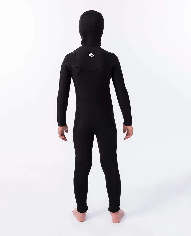 RIP CURL YOUTH DAWN PATROL HOODED CHEST ZIP 5/4MM