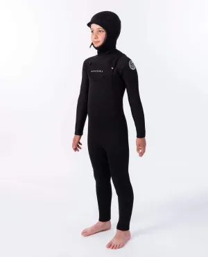 RIP CURL YOUTH DAWN PATROL HOODED CHEST ZIP 5/4MM