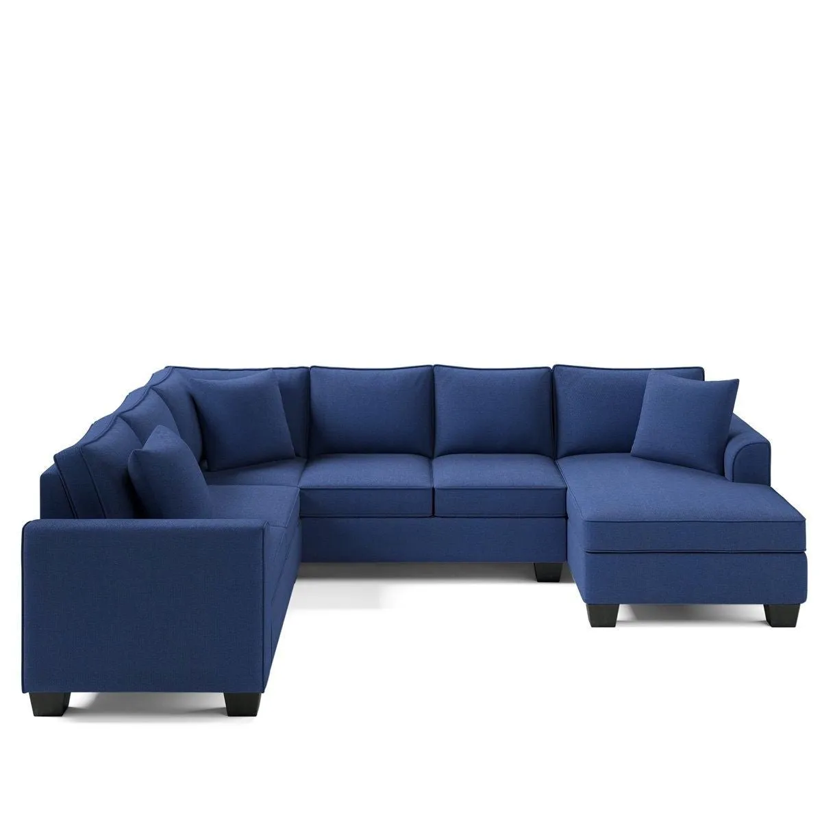 Romilda U Shape 7 Seater Fabric Sofa for Living Room