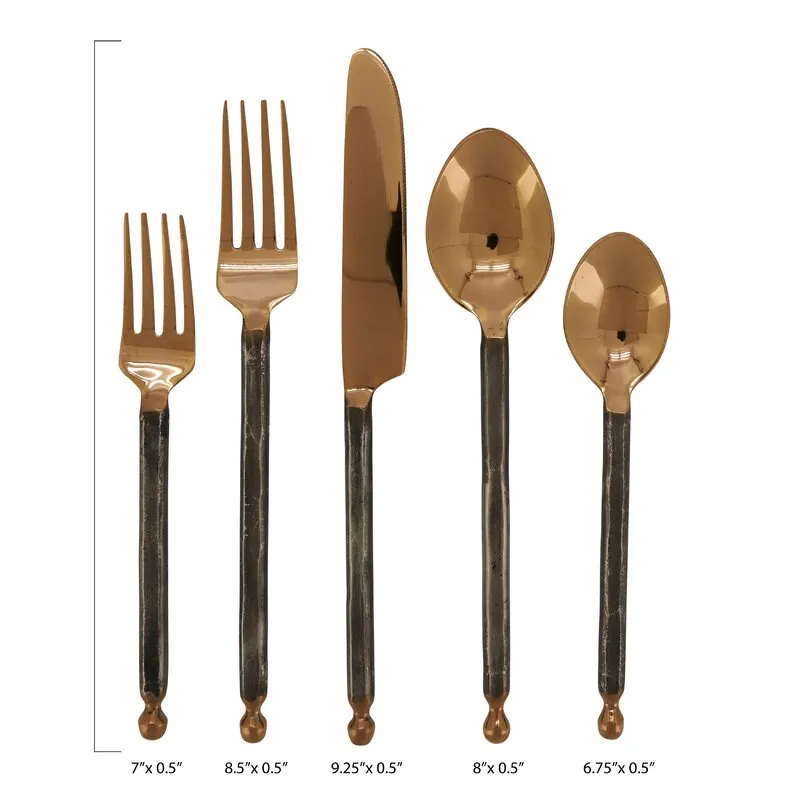 Rose Gold Stainless Steel Flatware - Set Of 5