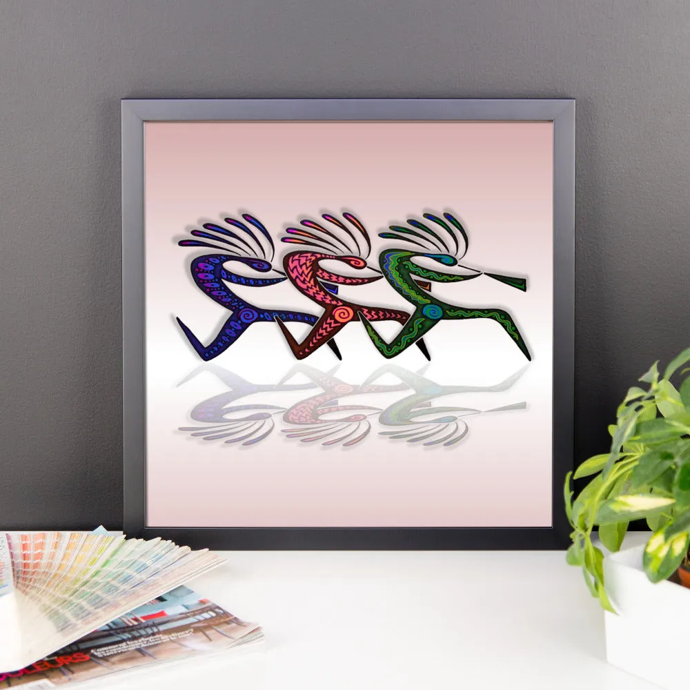 RUNNING  KOKOPELLI Framed poster