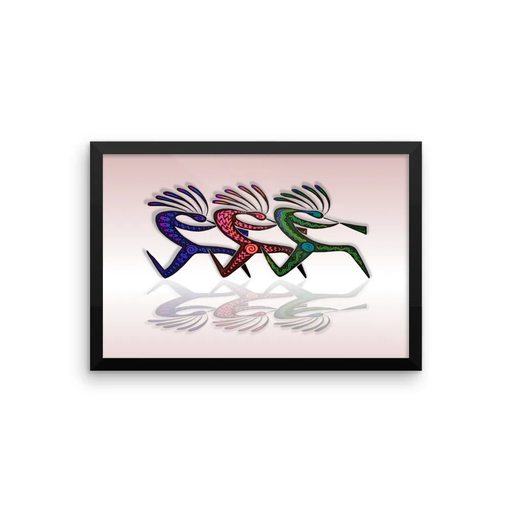RUNNING  KOKOPELLI Framed poster