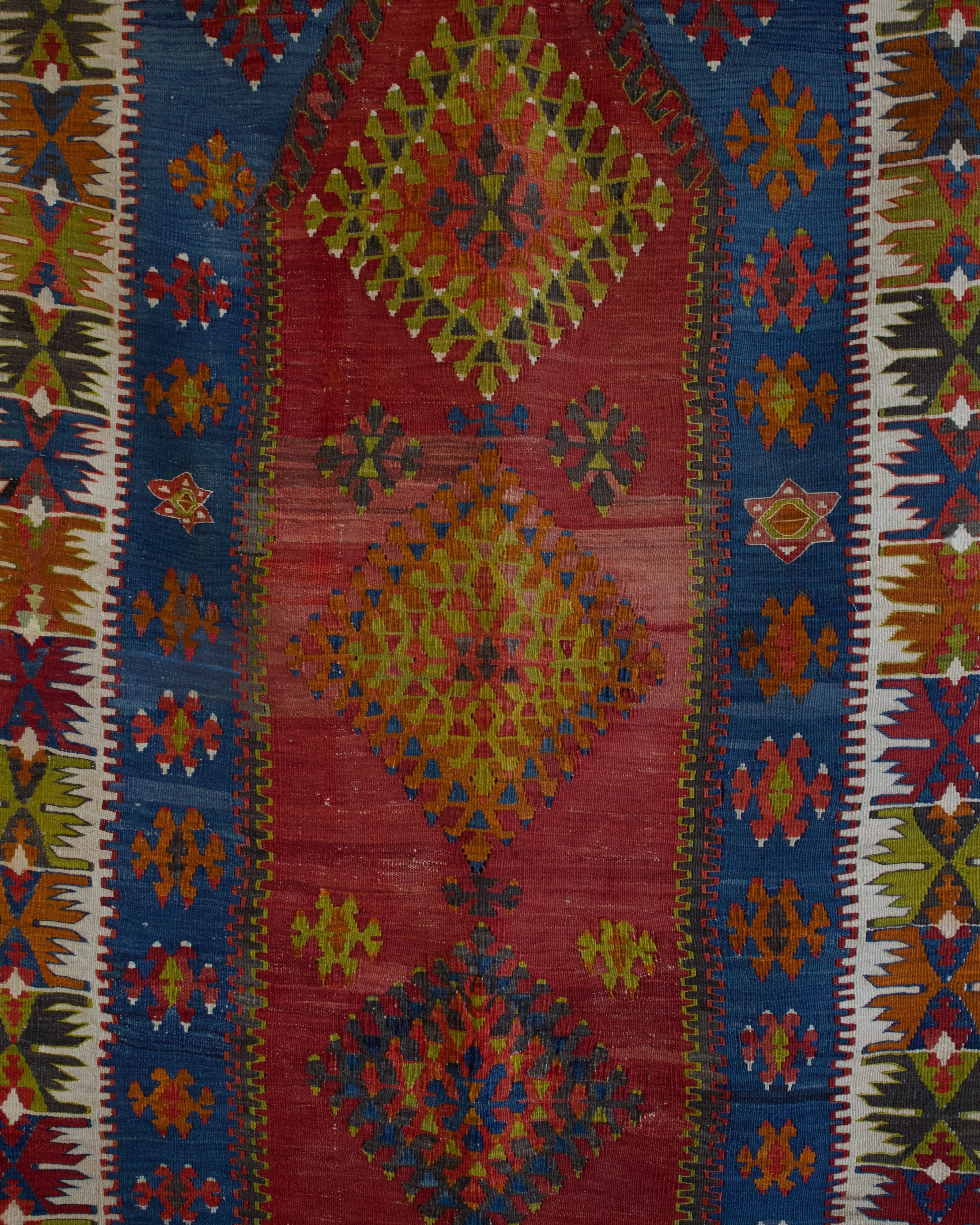 Semi-Antique Kayseri Develi Kilim Rug
