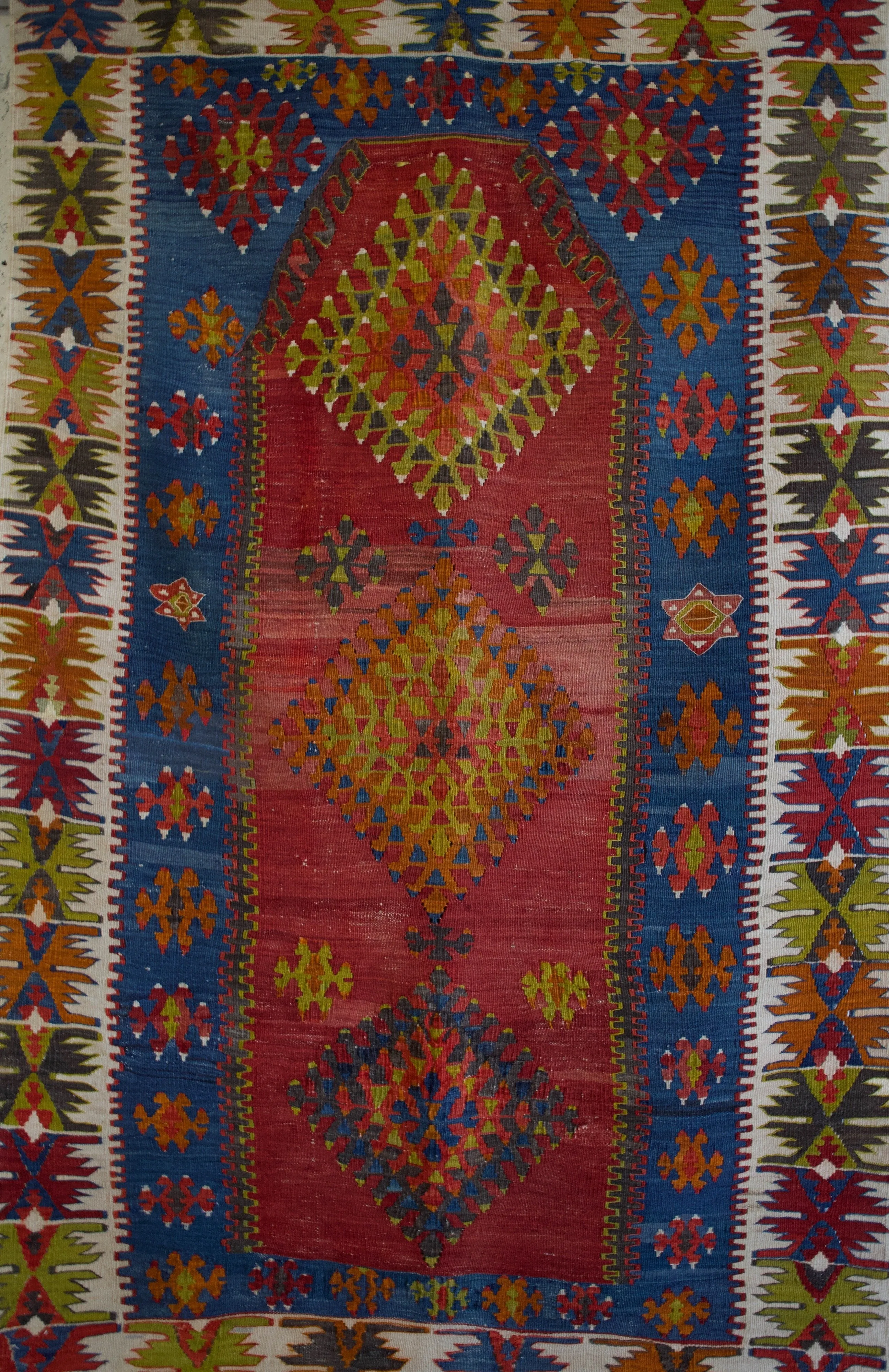 Semi-Antique Kayseri Develi Kilim Rug