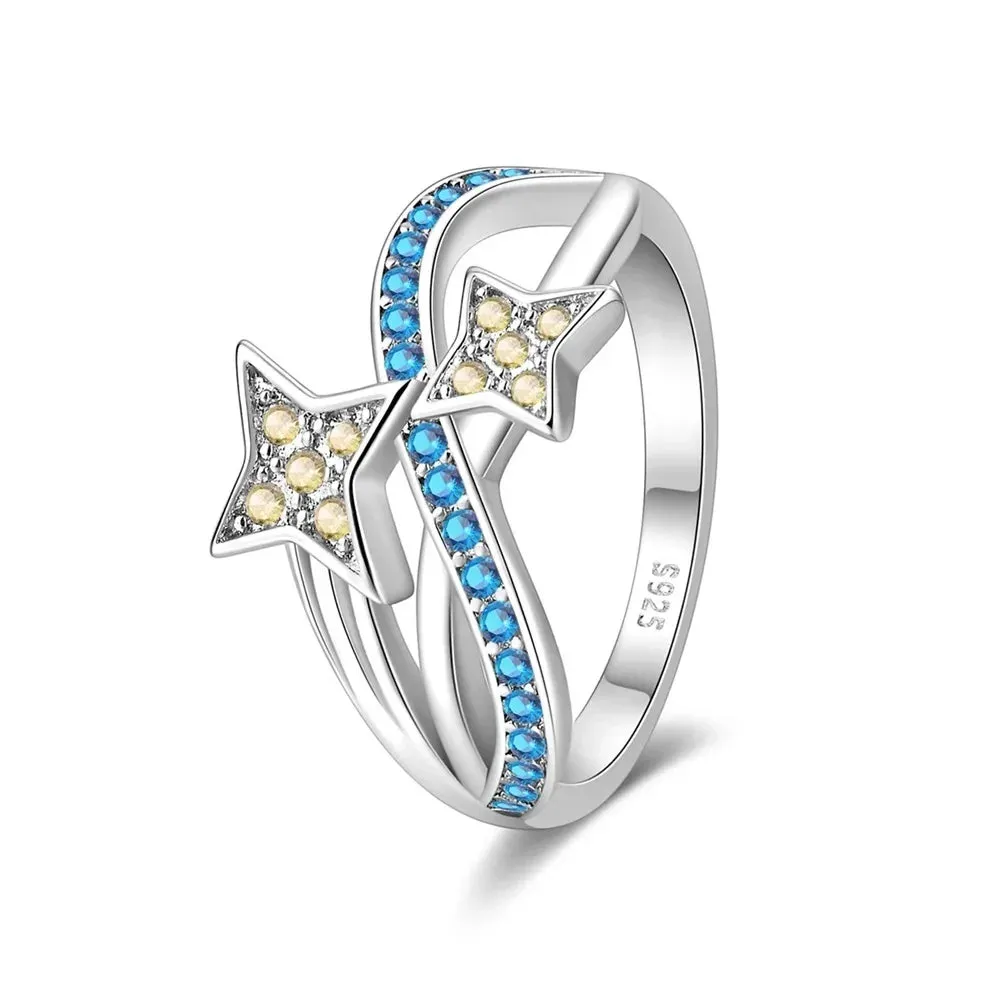 Silver Red Zircon Ring