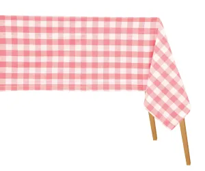 Small Check Tablecloths for Rectangular Tables - Pink and White