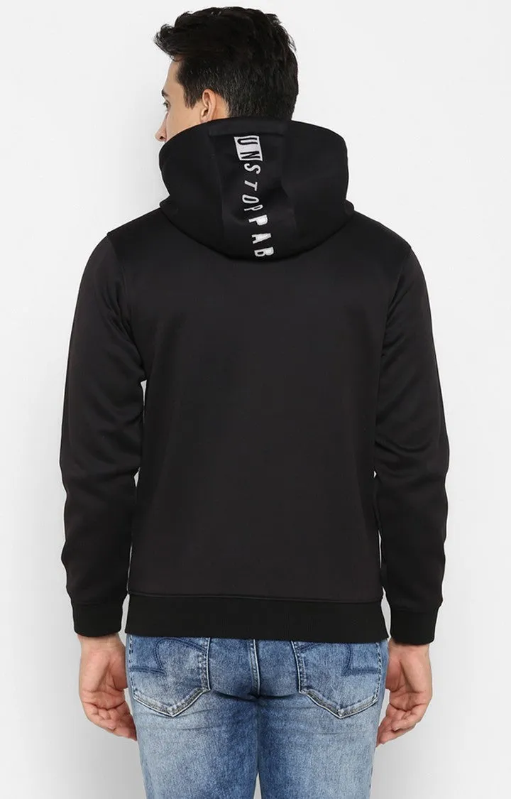 Spykar Black Polyester Sweatshirt For Men