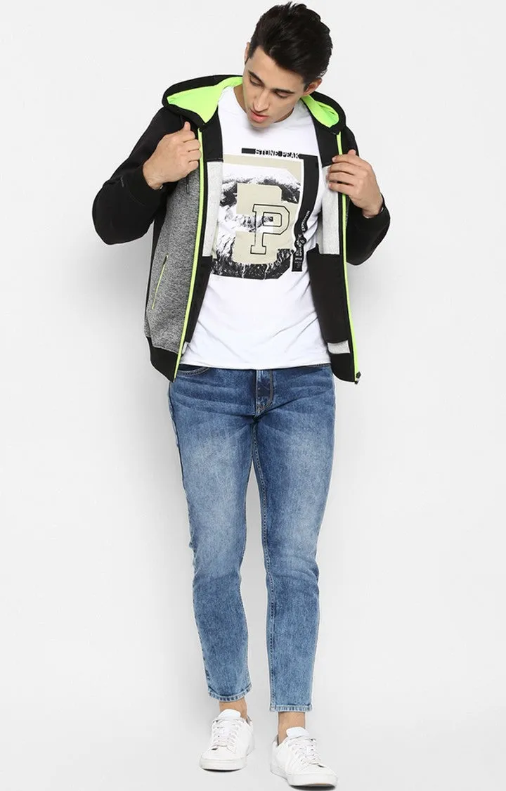 Spykar Black Polyester Sweatshirt For Men