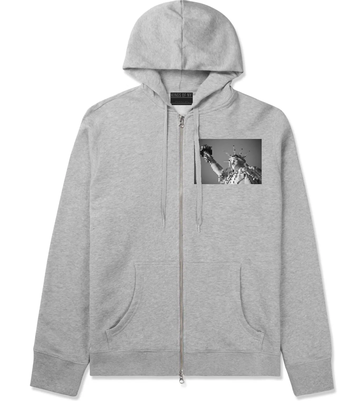 Statue Of Liberty Pixelated Zip Up Hoodie Hoody