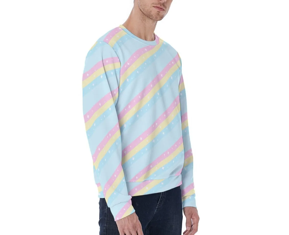 Teatime Fantasy Blue Rainbow Men's Sweatshirt