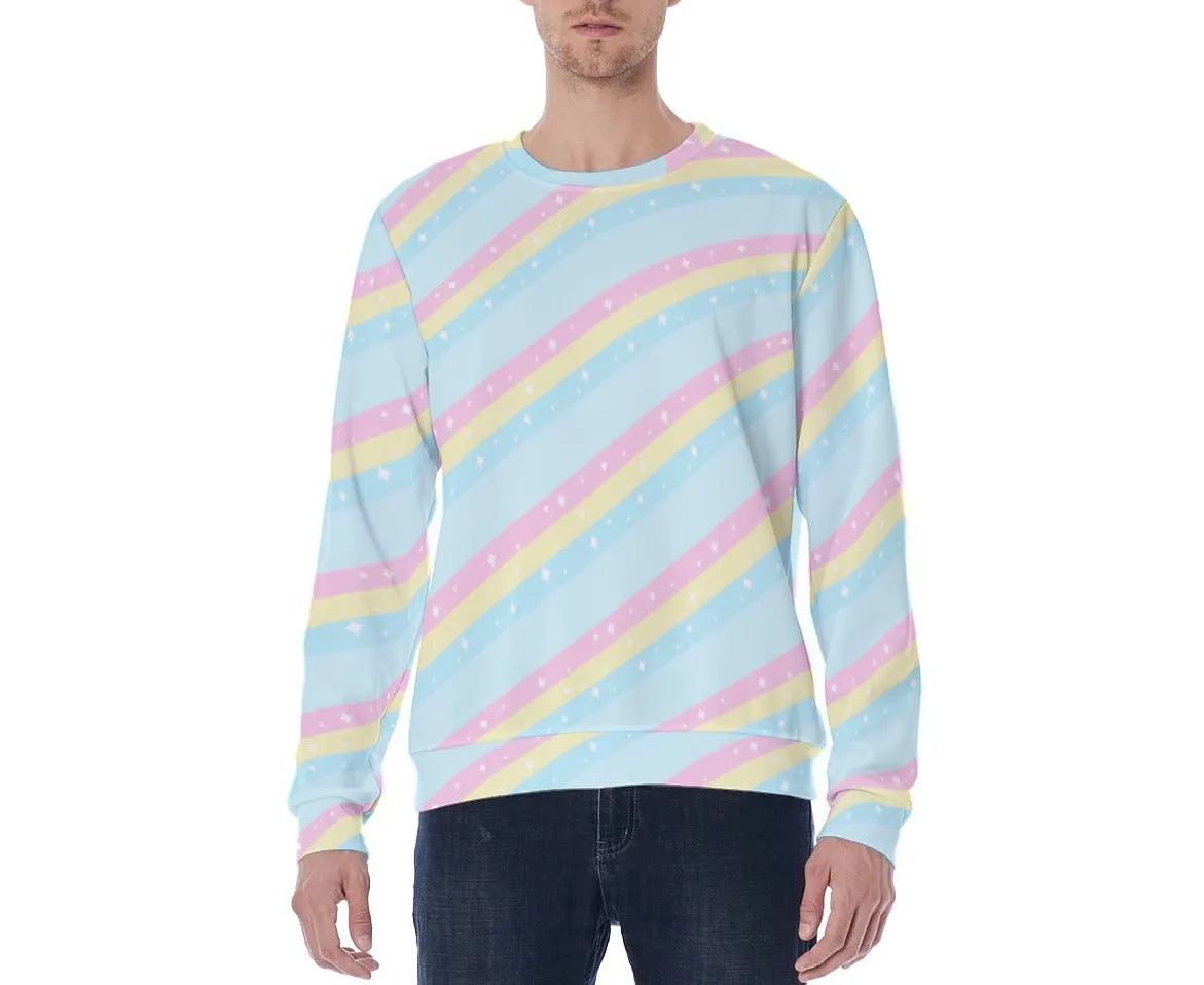 Teatime Fantasy Blue Rainbow Men's Sweatshirt