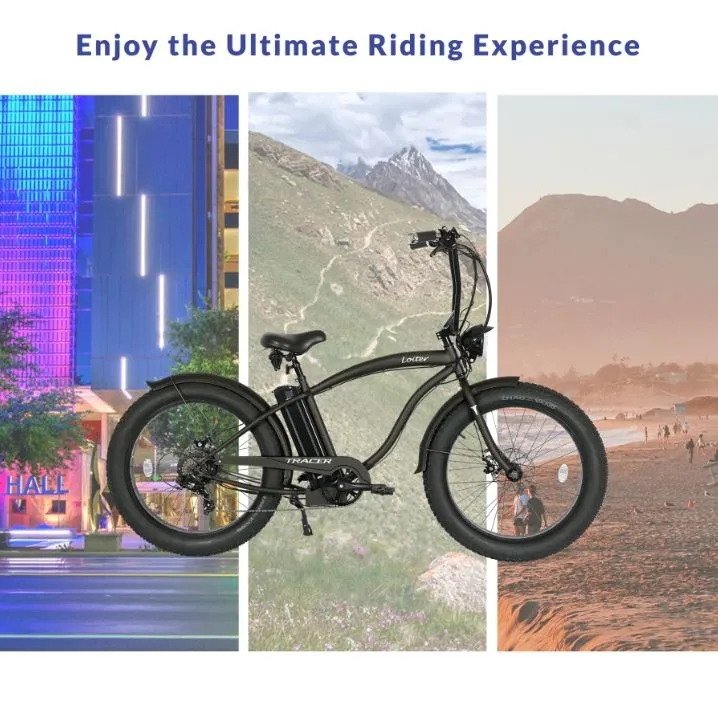Tracer Loiter 26" Fat Tire 7Sp Electric Cruiser Bike